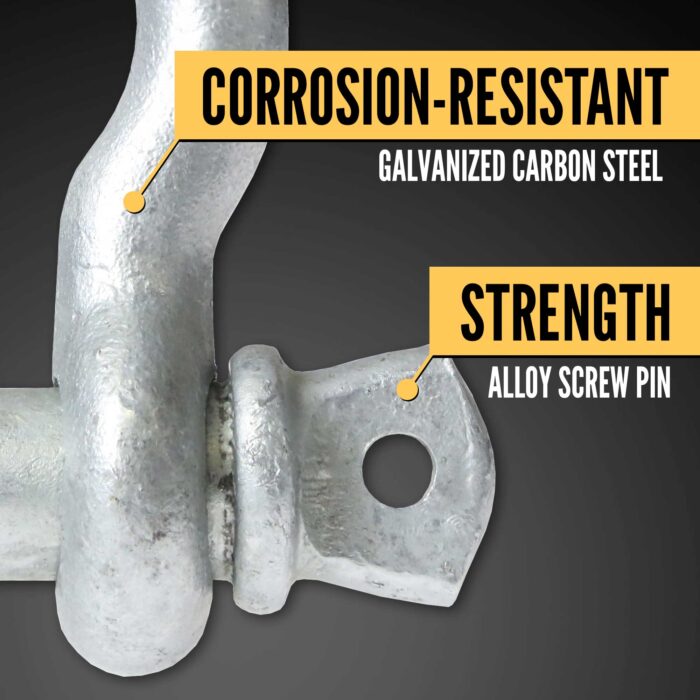 3/4" Galvanized Screw Pin Anchor Shackle - 4.75 Ton - Image 4